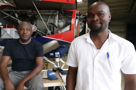 David Moiti MAF Uganda Engineering Training Manager and Gift Mposi