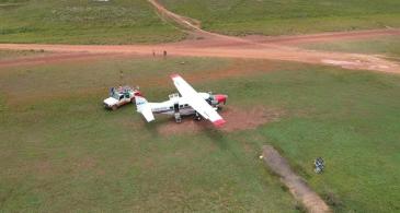Aircraft on airstrip